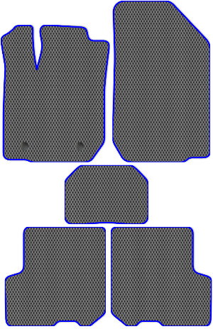 Коврики "EVA ромб" в салон Renault Logan II (седан) 2014 - 2018, серые 5шт.