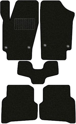 Коврики текстильные "Комфорт" для Volkswagen Polo V (седан / 612, 602, 6C1) 2008 - 2015, черные, 5шт.