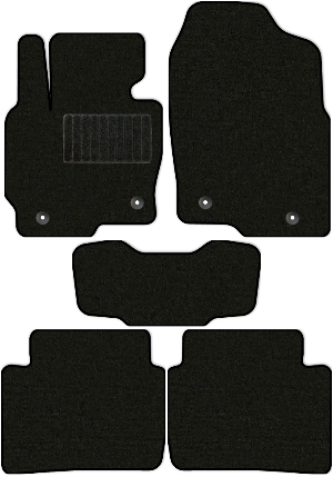 Коврики "Классик" в салон Mazda CX-5 I (suv / KE) 2014 - 2017, черные 5шт.