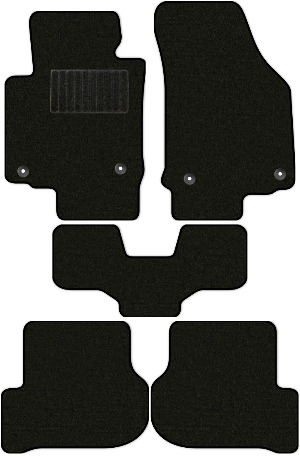 Коврики "Стандарт" в салон Skoda Octavia II (лифтбек / A5) 2008 - 2013, черные 5шт.